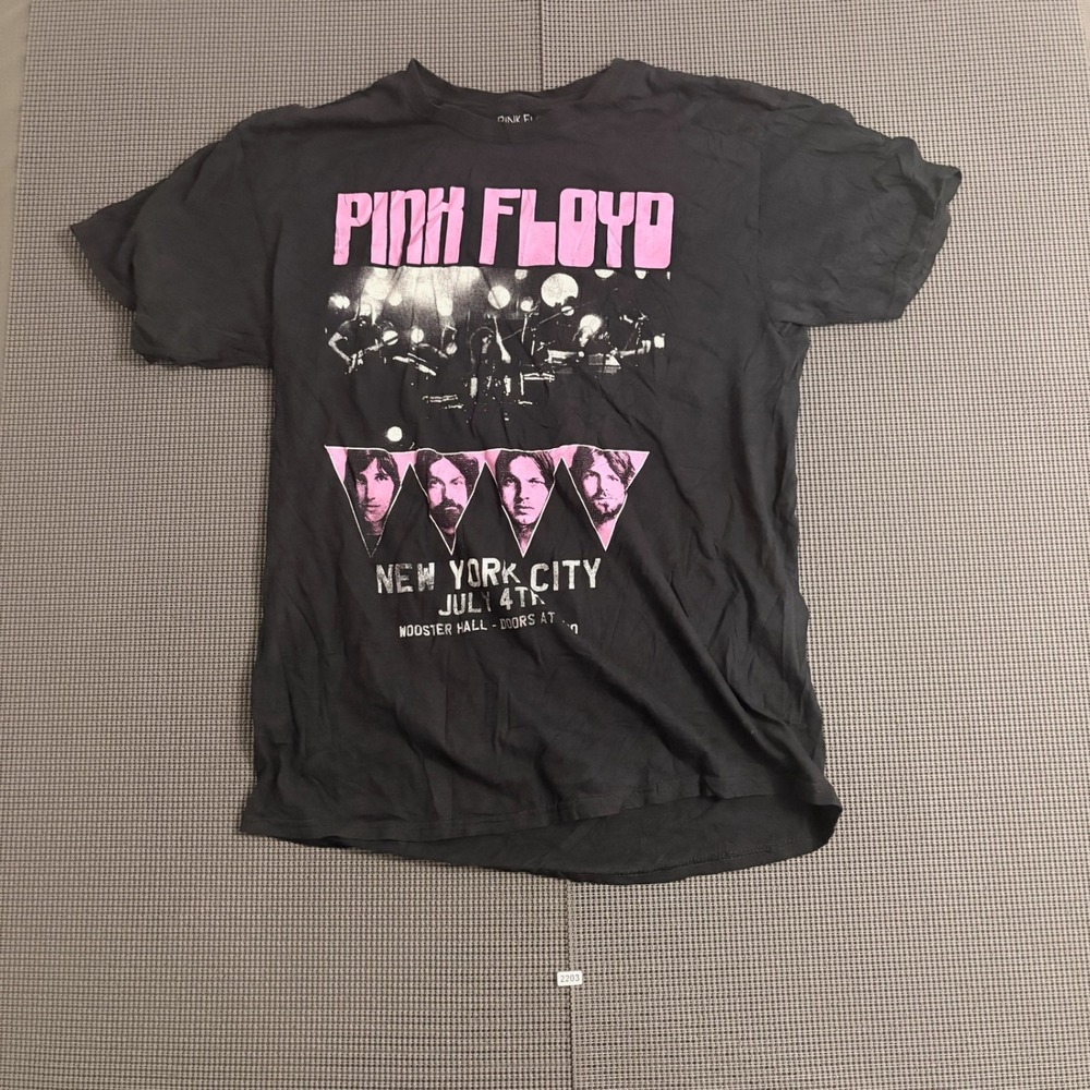 Pink Floyd NYC July 4 1987 Concert Design T-Shirt Black Large 2022 Reprint